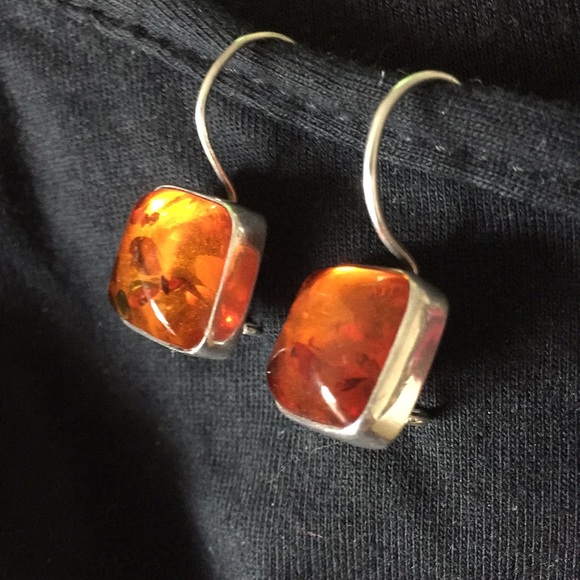Lori Bonn Jewelry - Sterling Silver with Amber Earrings